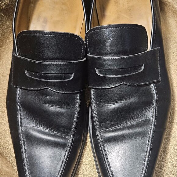 Magnanni for Saks Fifth Avenue Men\'s Black Leather Loafers Size 10 M main image 6
